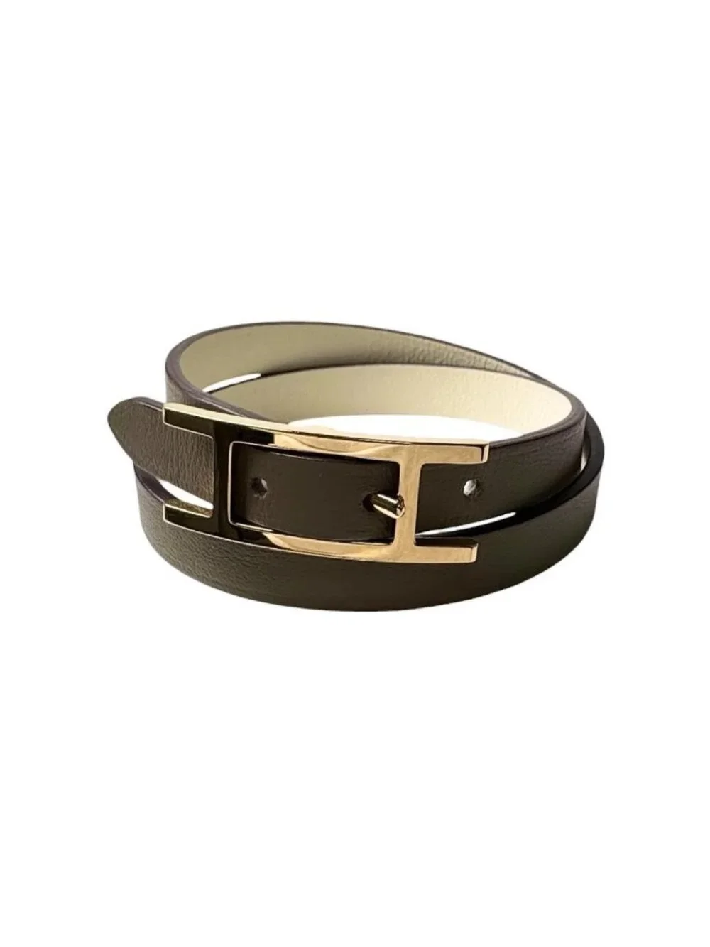 Hermes Behapi Double Tour Bracelet Gold Etoupe